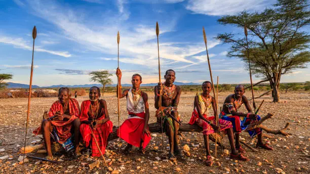 Maasai tribe people in Amboseli